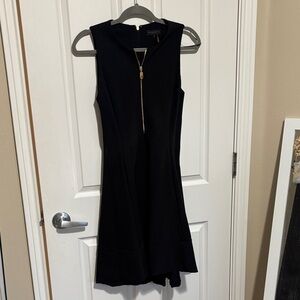 Donna Karan Black Zip-Front Mini Dress